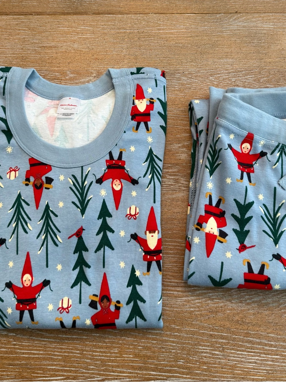 Hanna Andersson Women’s M Gnome Christmas Pajama Set Organic Cotton NWOT